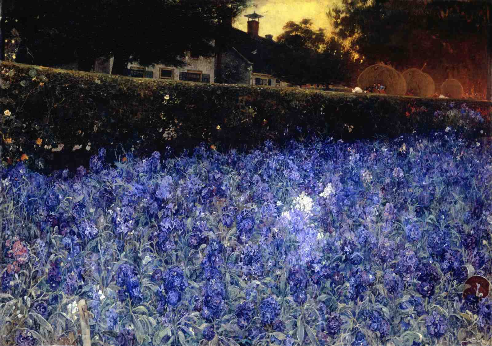 Enchanting Iris Field Landscape Wall Art