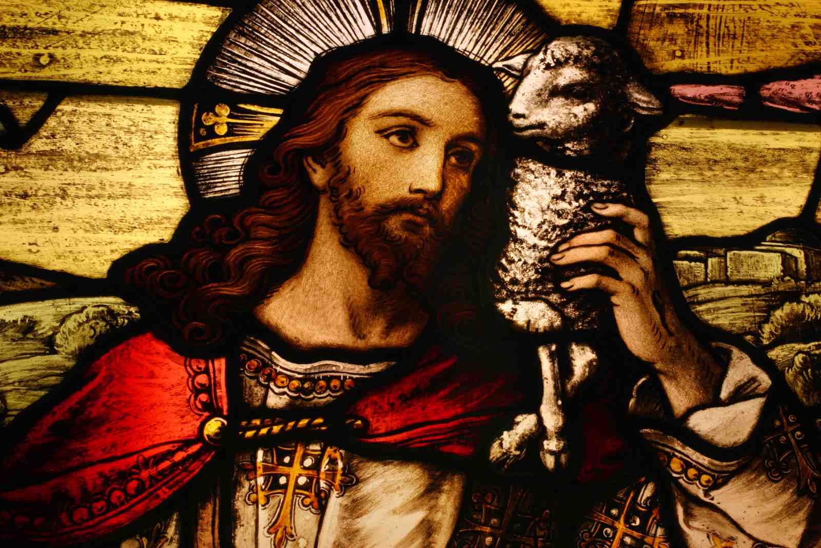 Sacred Lamb Jesus Stained Glass Wall Art