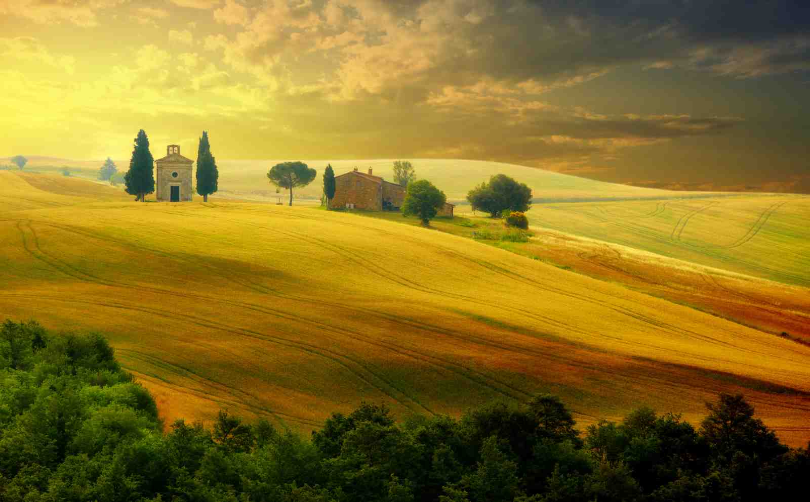 Tuscan Sunrise Landscape Wall Art