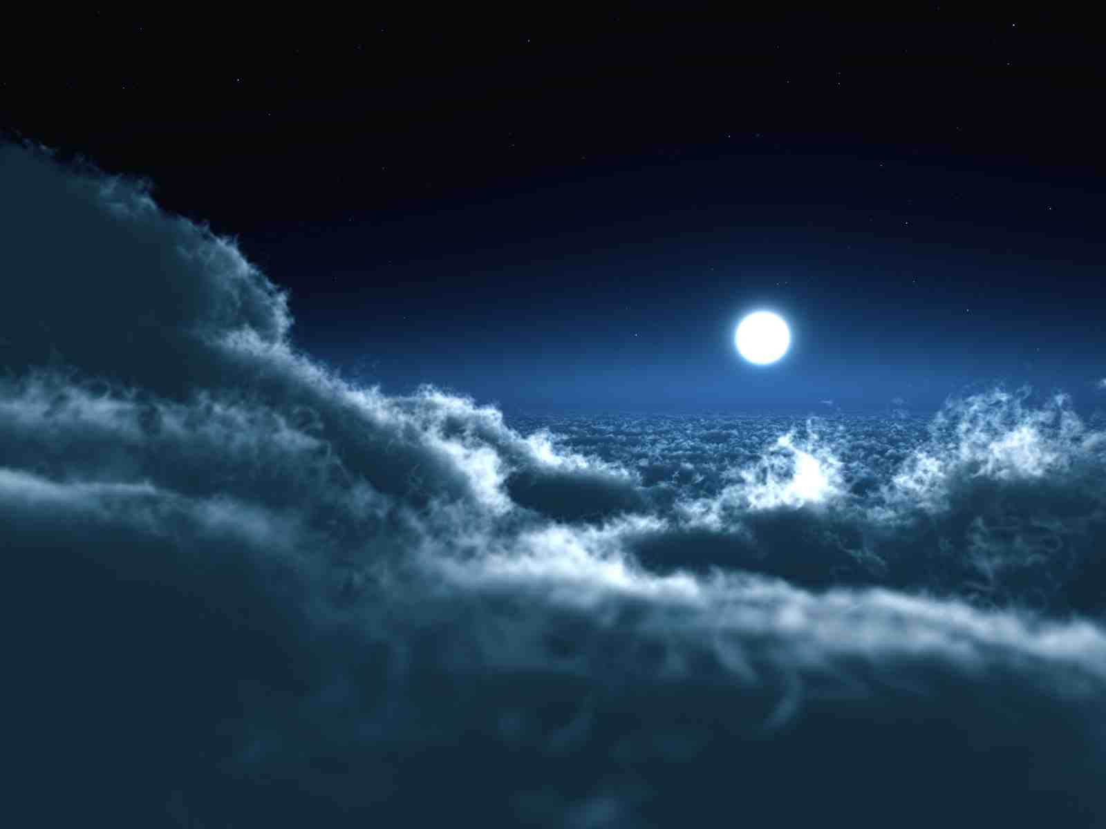 Dreamy Moonlit Clouds Wall Art