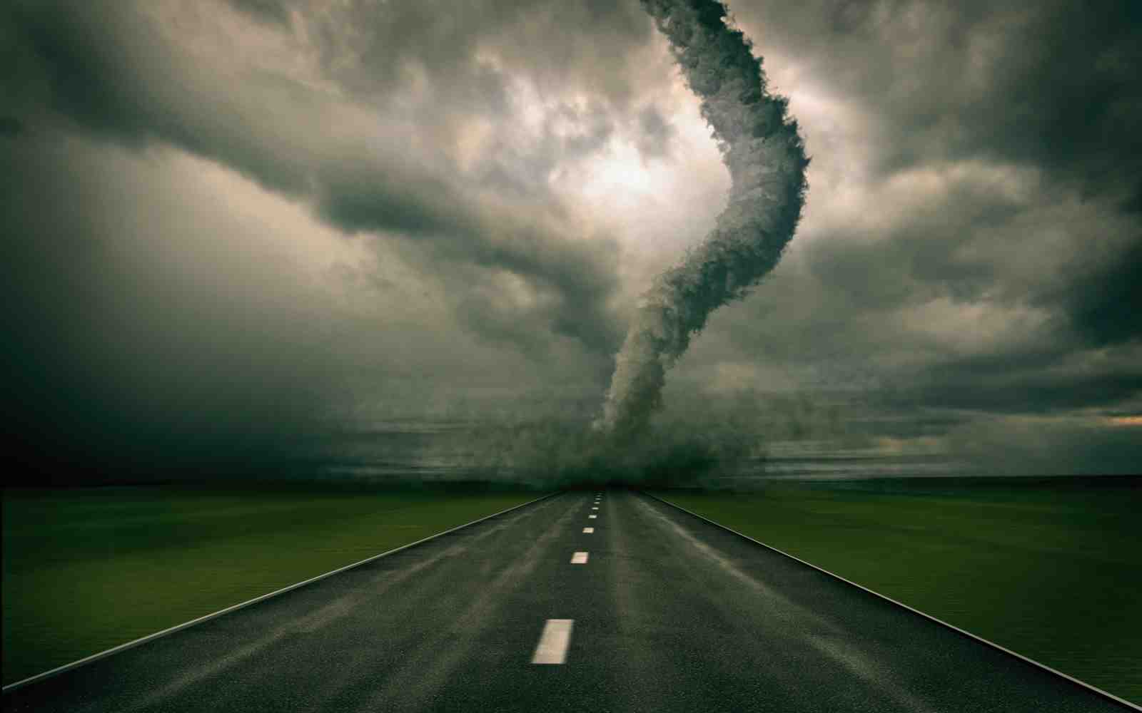 Dramatic Tornado Road Storm Wall Art