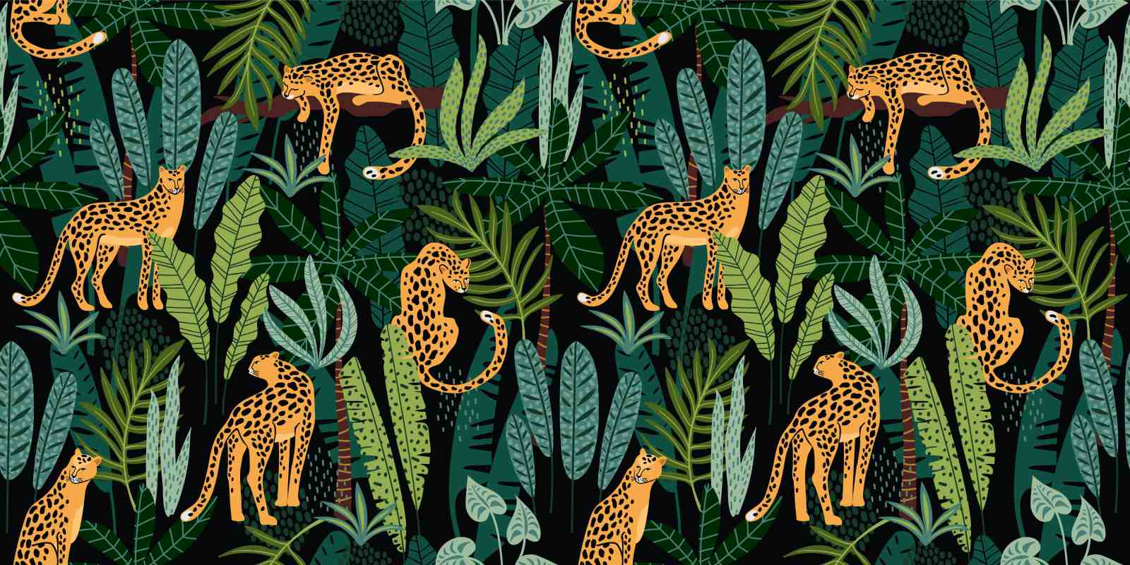 Vibrant Leopard Jungle Wall Art Wall Art