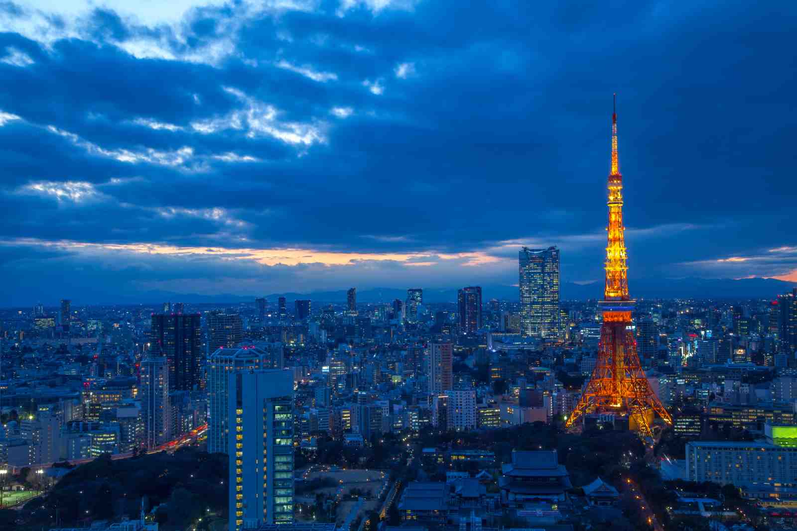 Tokyo Tower Skyline Dusk Wall Art