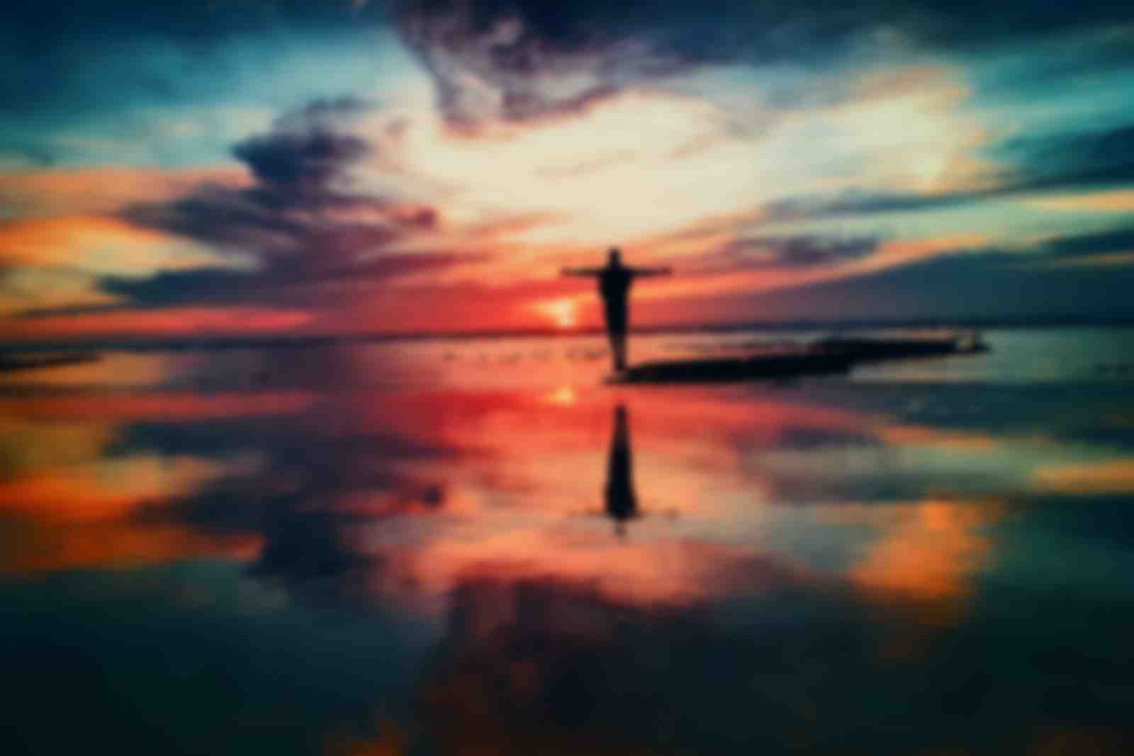 Serene Sunset Silhouette Wall Art