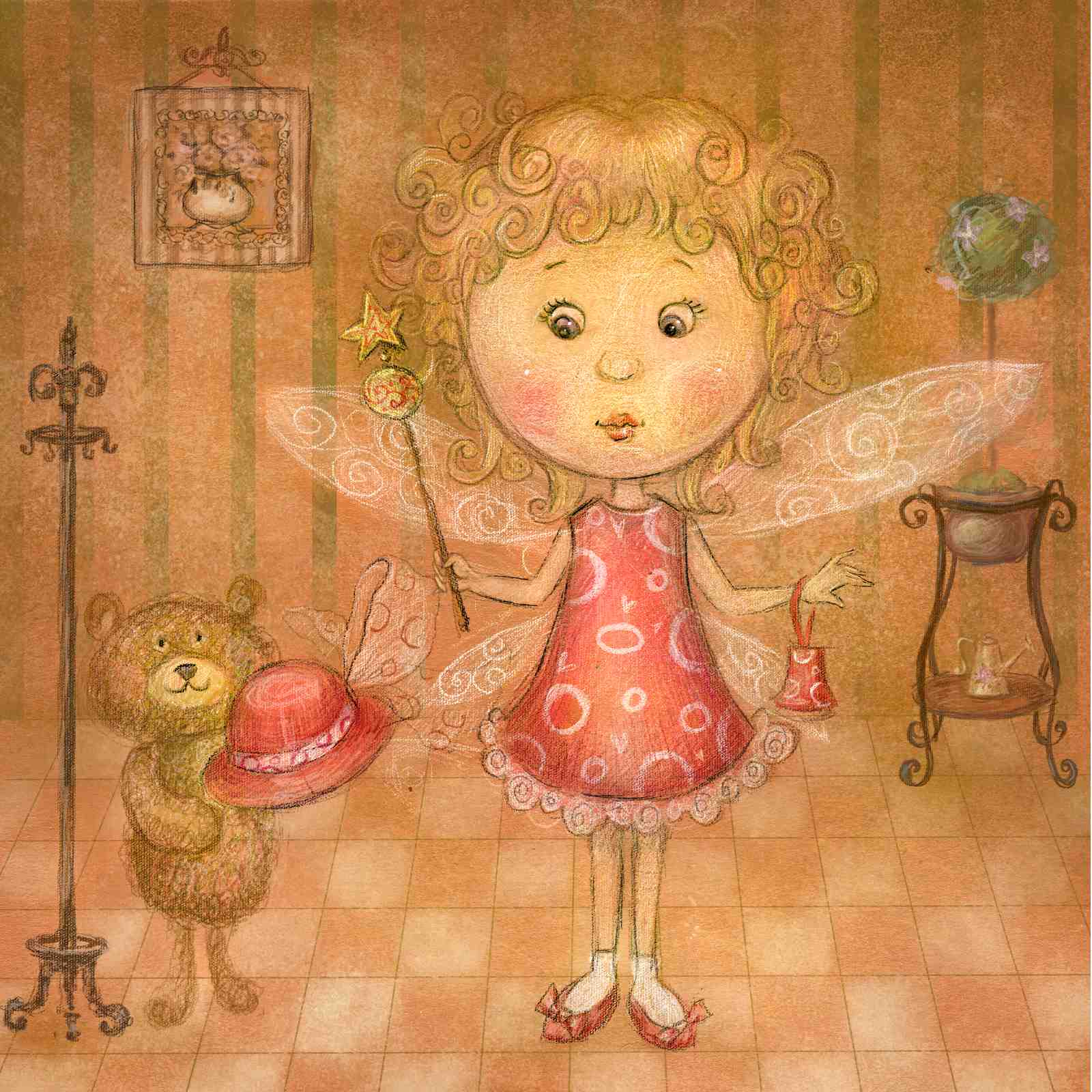 Enchanting Fairy Tale Bear & Dress Up Wall Art