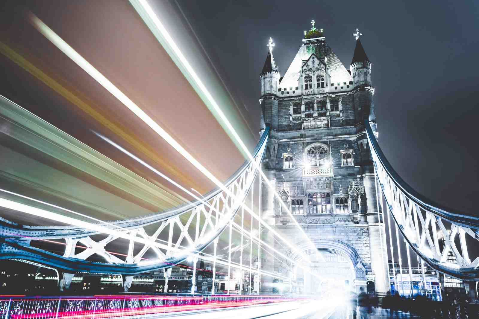 London Tower Bridge Light Trails Wall Art