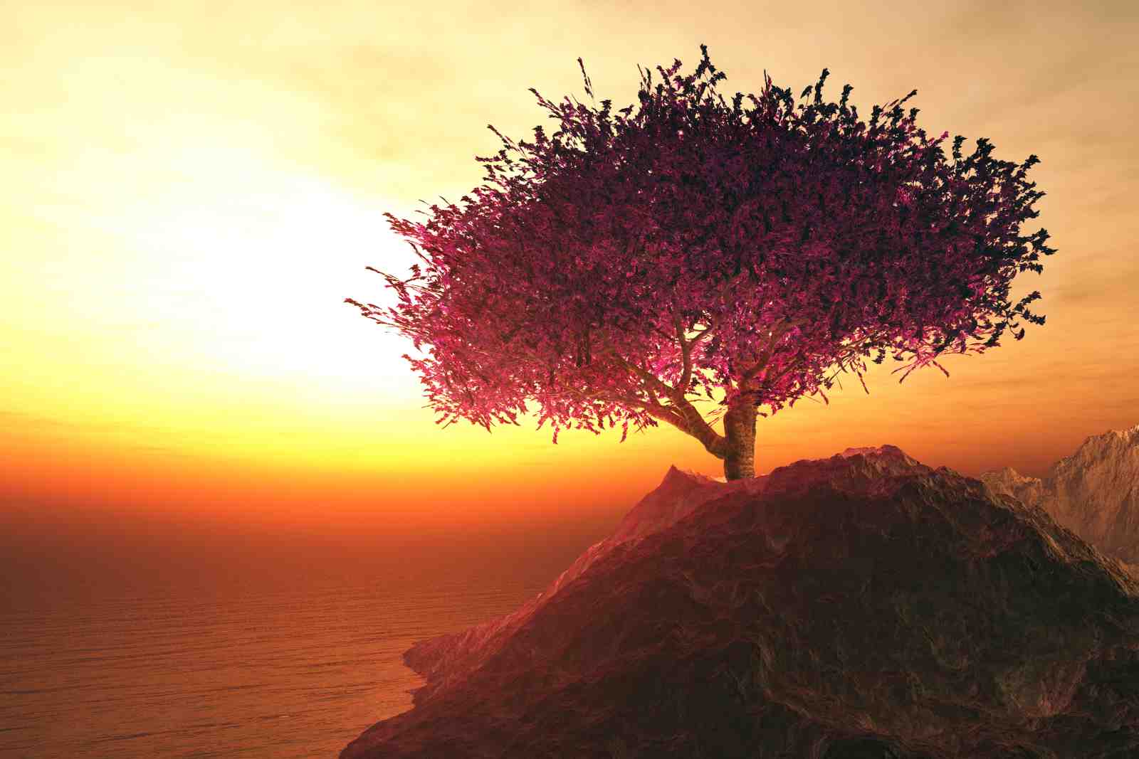 Serene Sunset Tree Wall Art