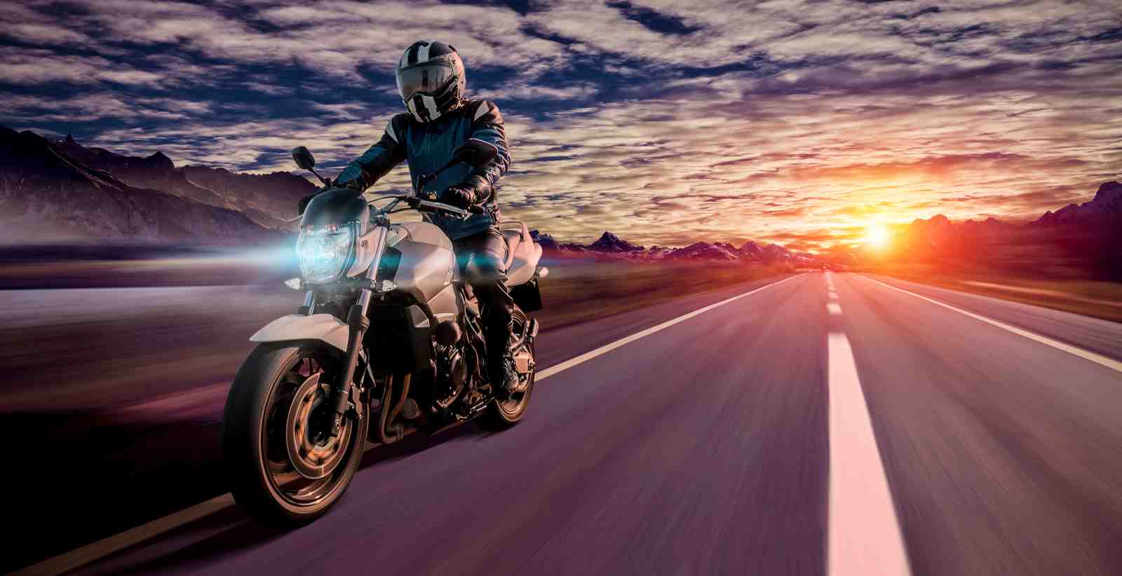Motorcycle Sunset Road Adventure Wall Art