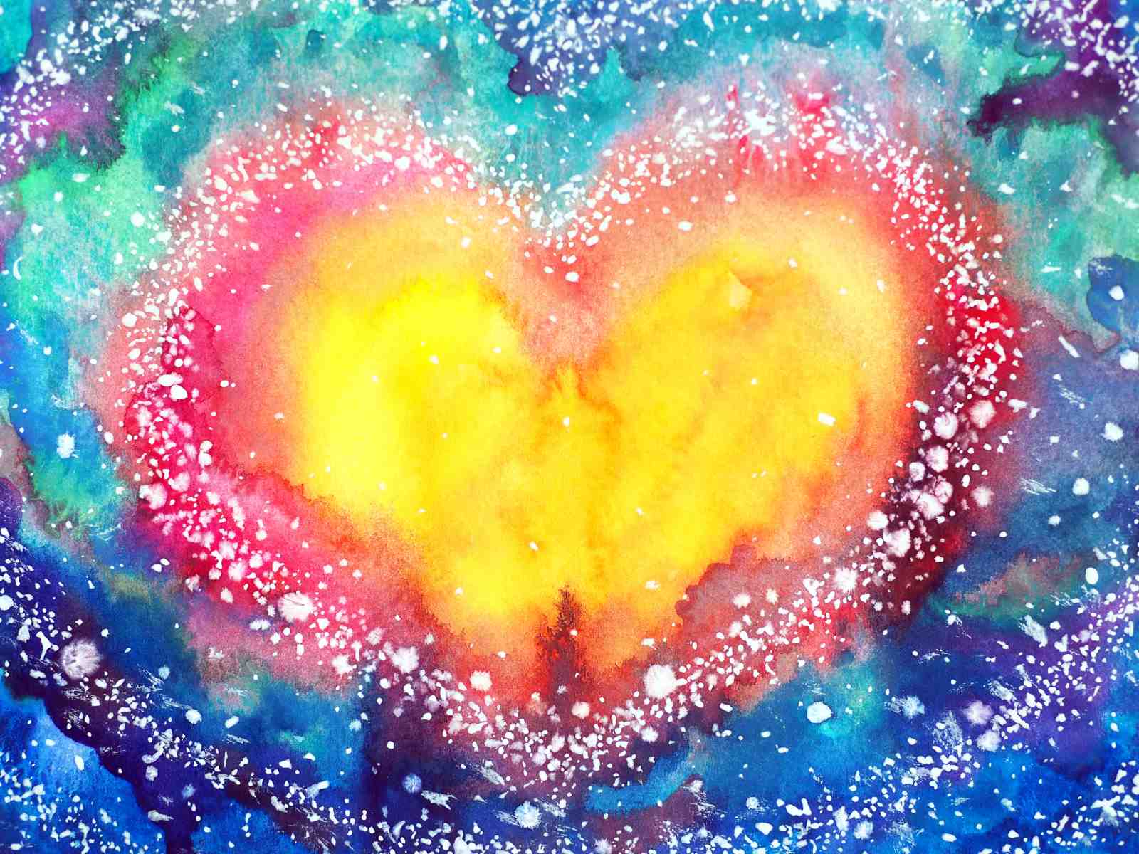 Vibrant Cosmic Heart Galaxy Wall Art