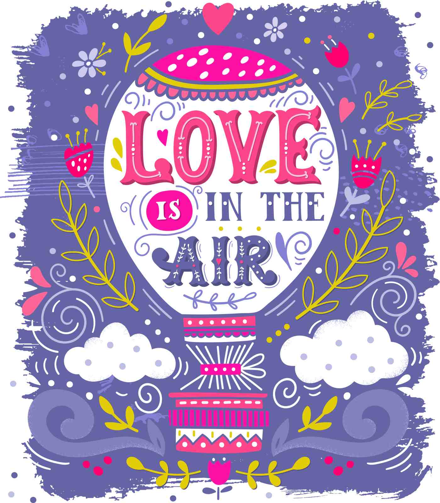 Love is in the Air Hot Air Balloon Wall Art