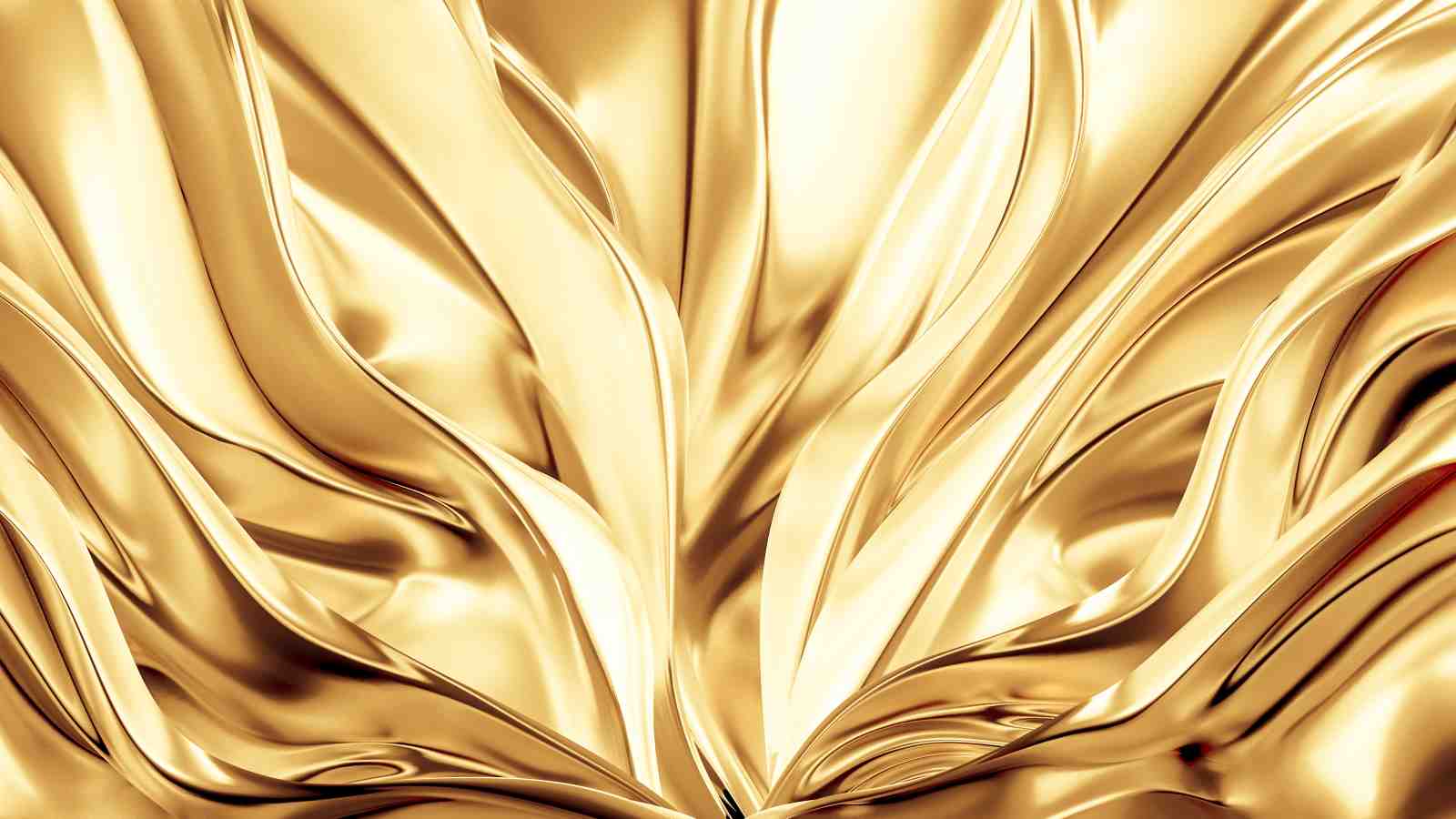 Luxurious Flowing Gold Abstract Wall Art