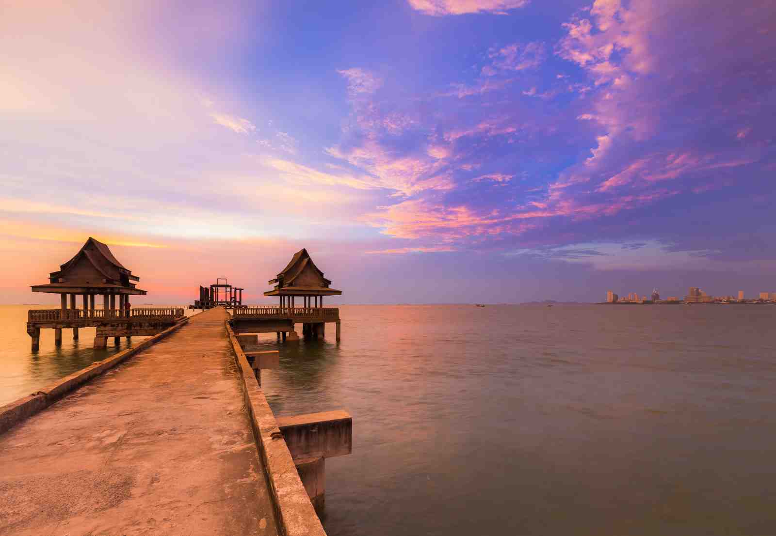 Serene Pier Sunset Thailand Wall Art