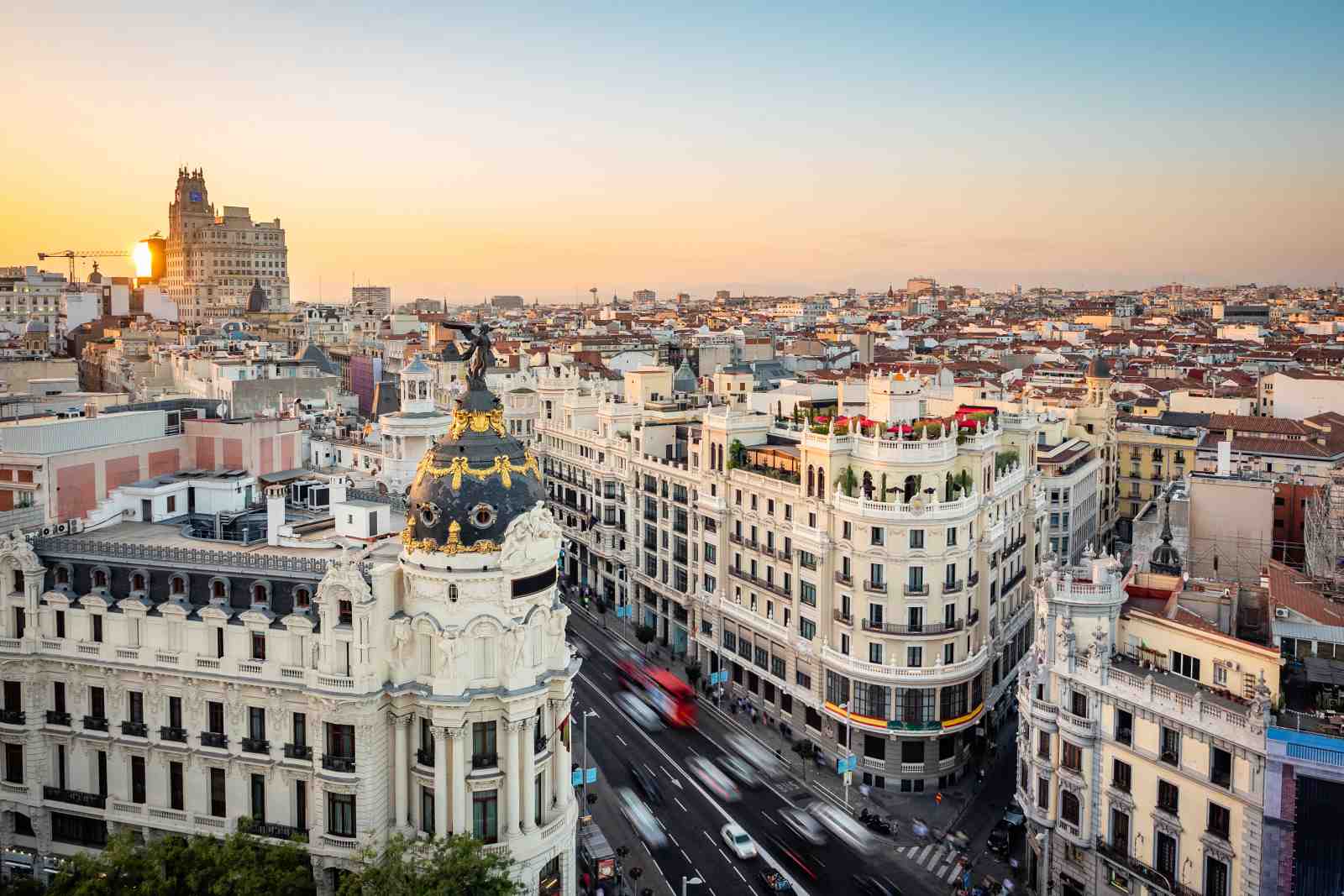 Madrid Cityscape Sunset Wall Art