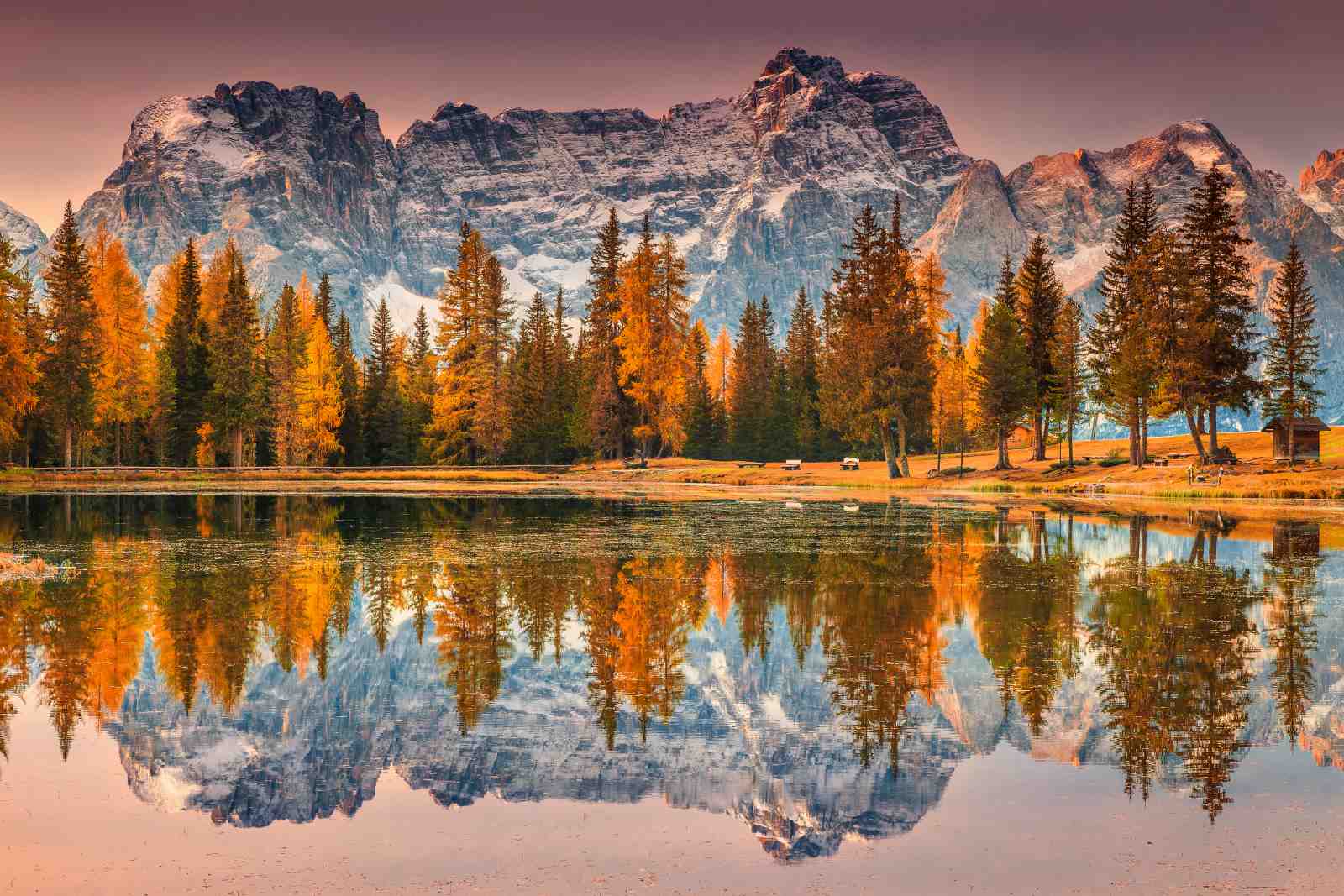 Autumn Mountain Lake Serenity Wall Art