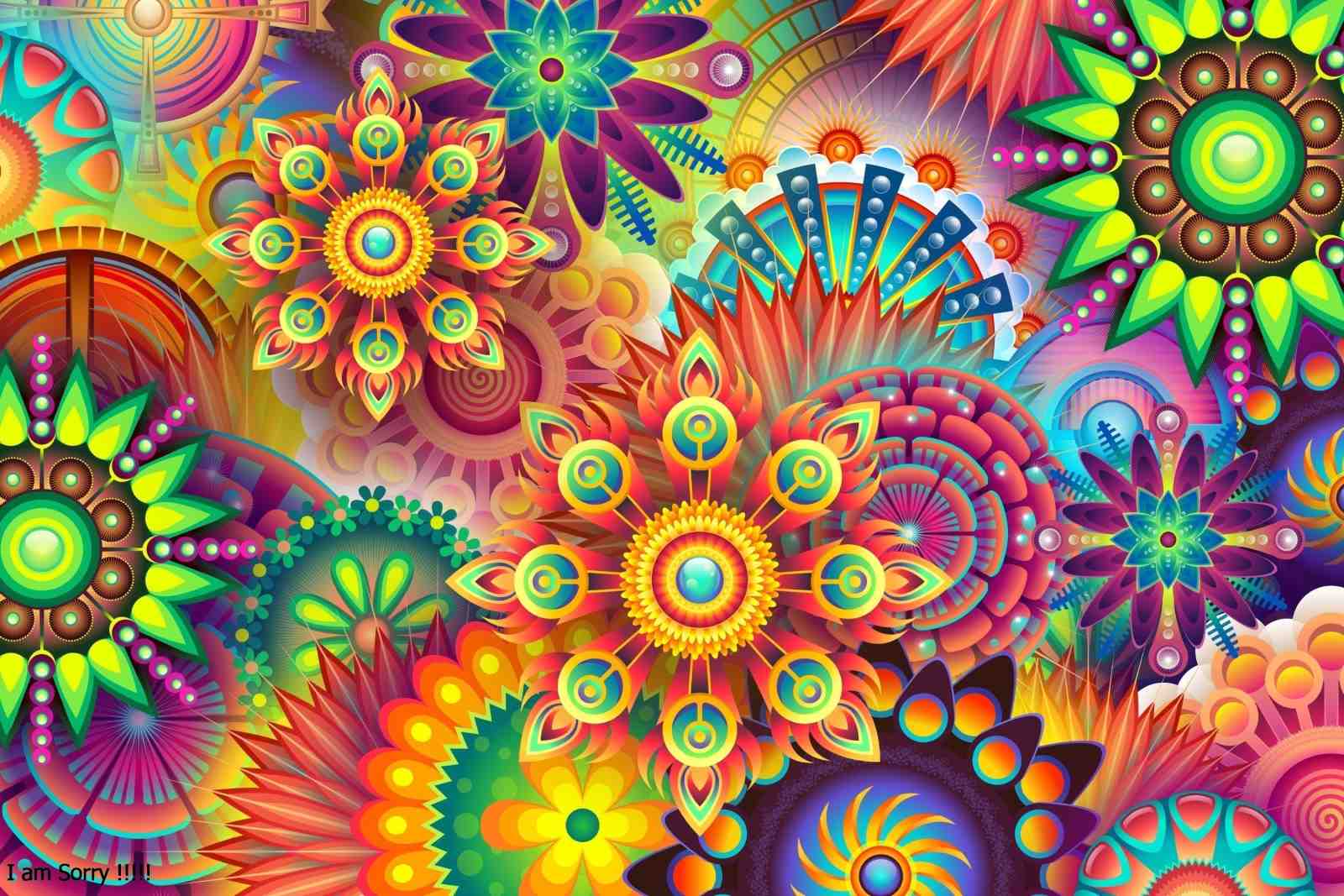 Vibrant Floral Mandala Burst Wall Art