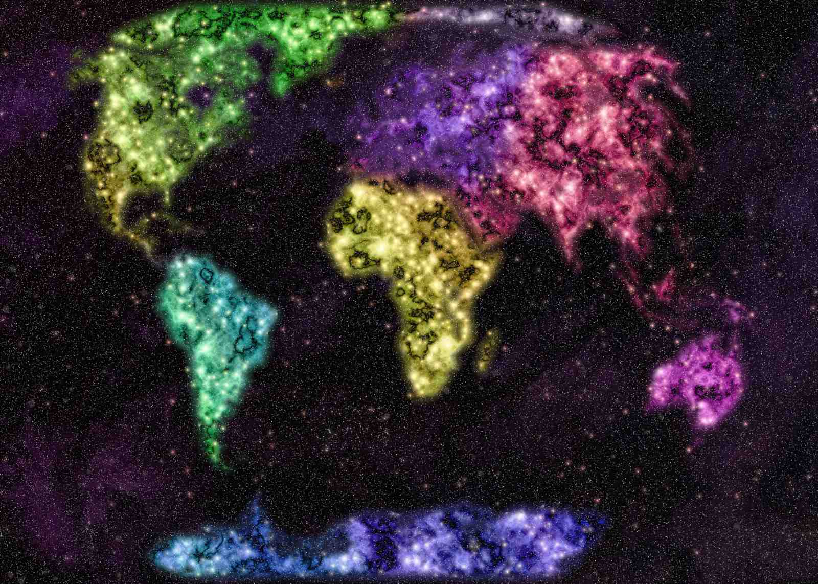Cosmic World Map Galaxy Wall Art