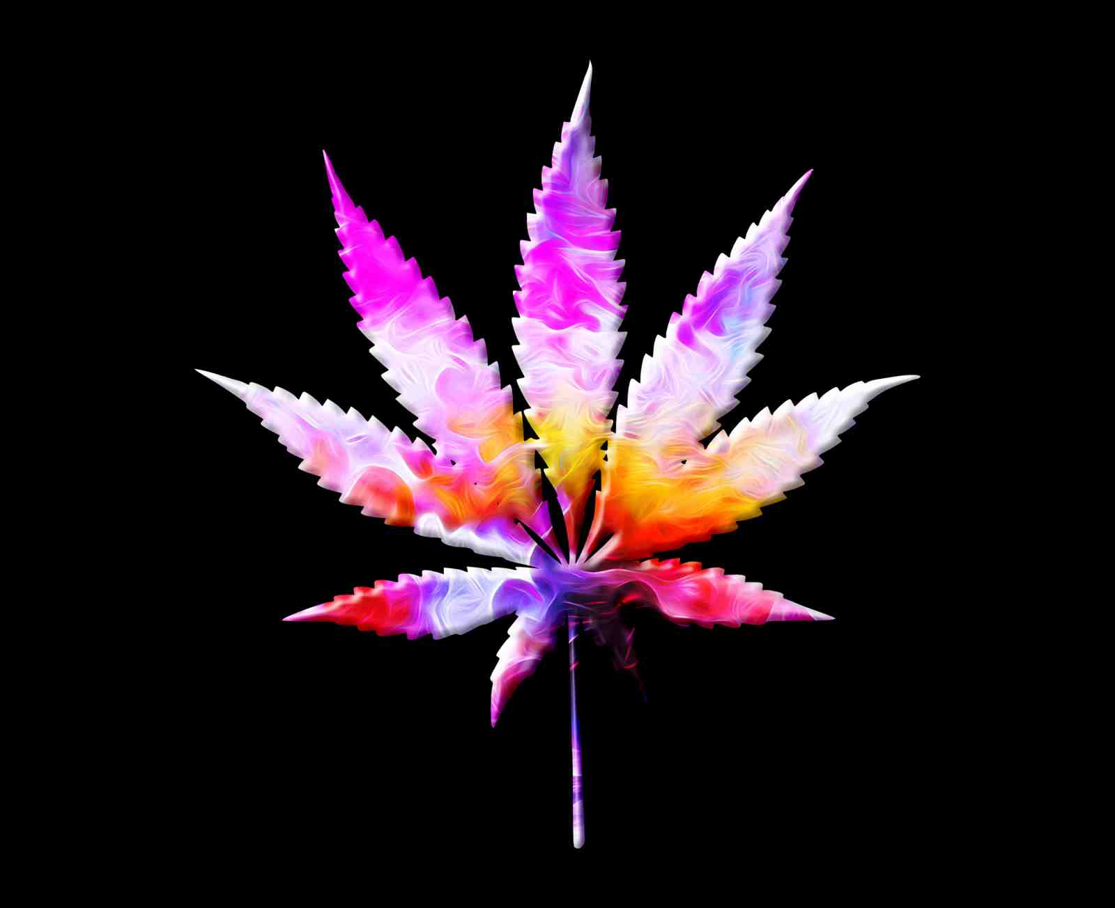 Psychedelic Cannabis Leaf Wall Art Art