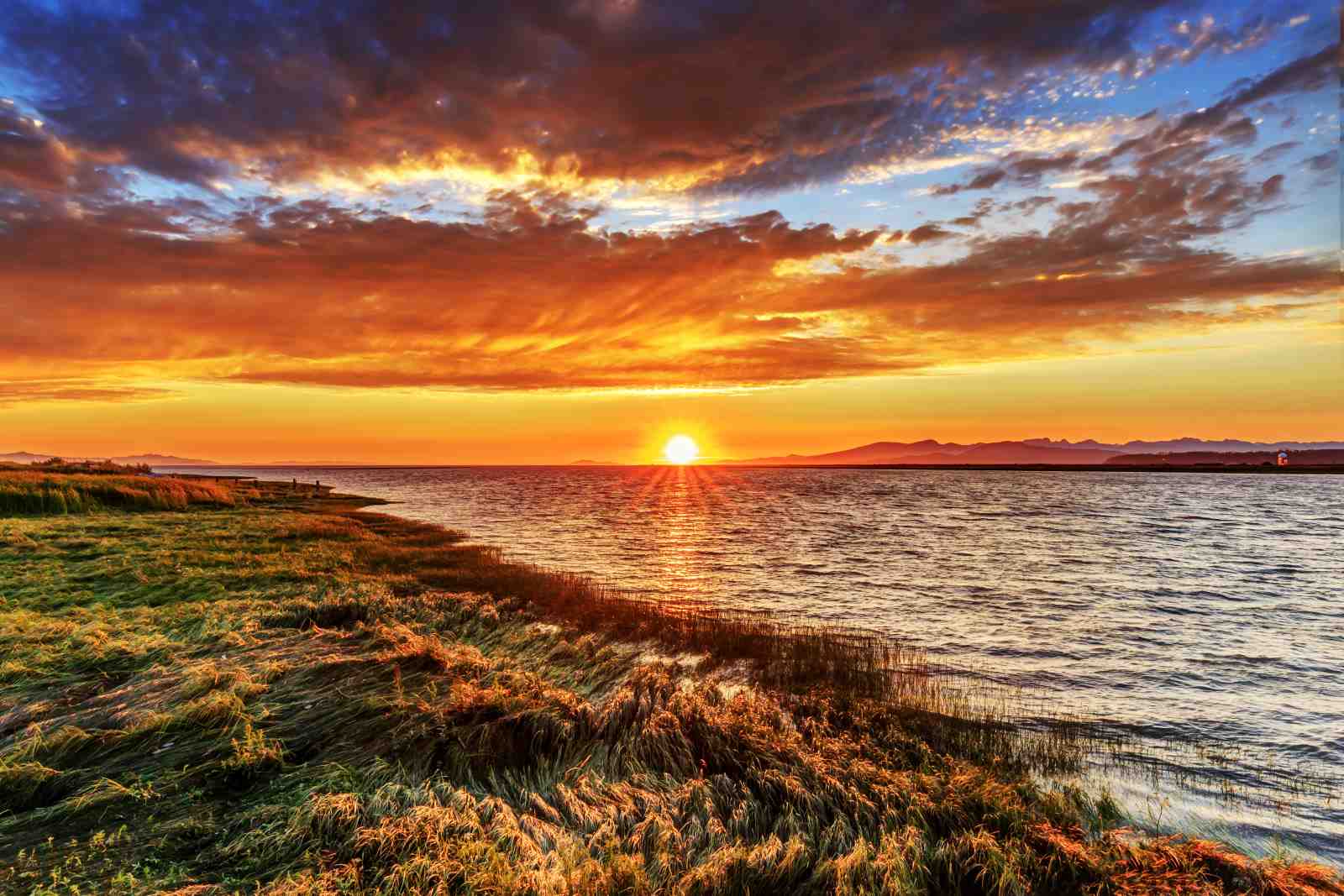 Dramatic Sunset Over Water Wall Art