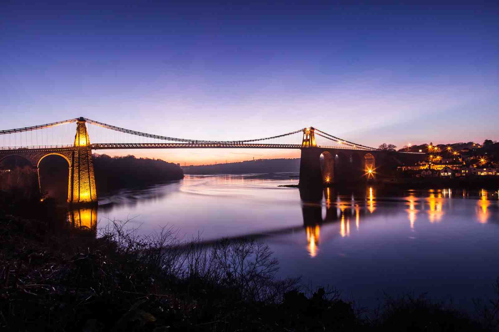 Majestic Bridge Sunset Serenity Wall Art