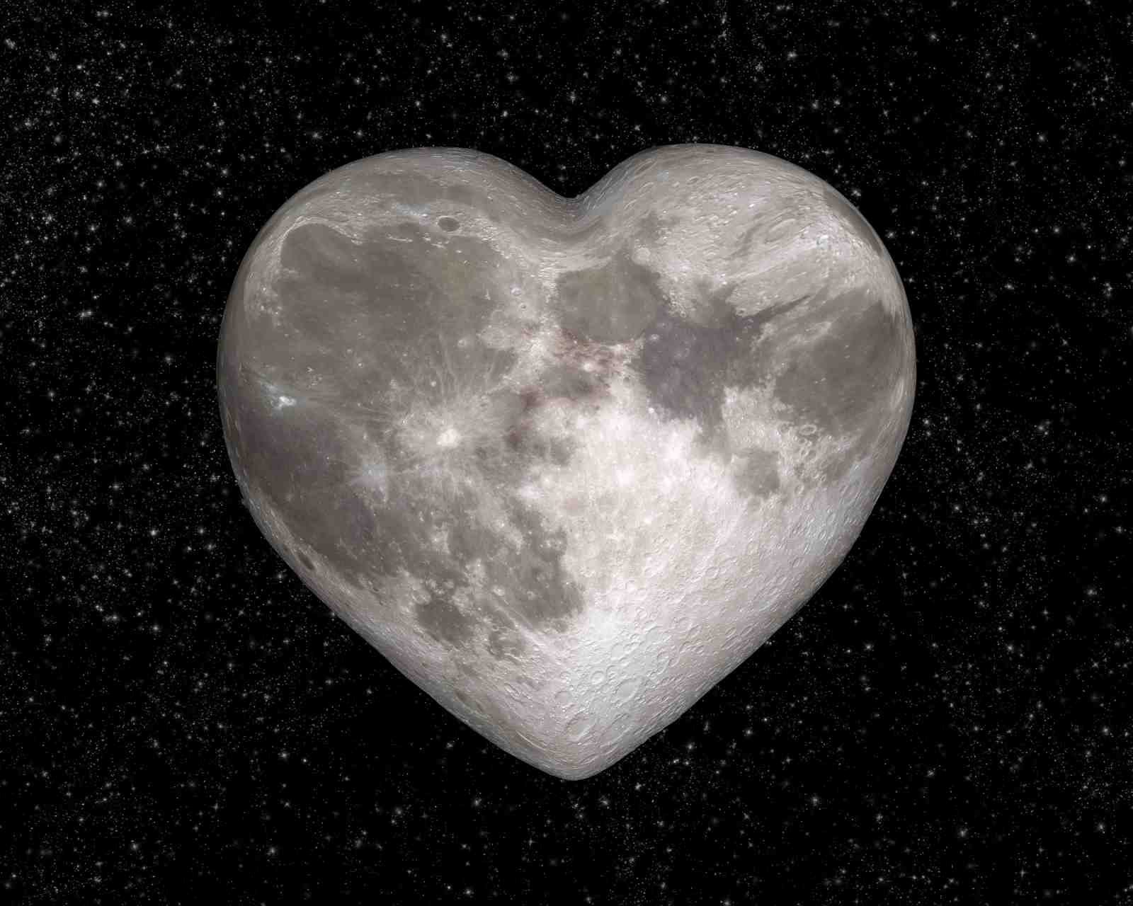Cosmic Love Heart Moon Wall Art