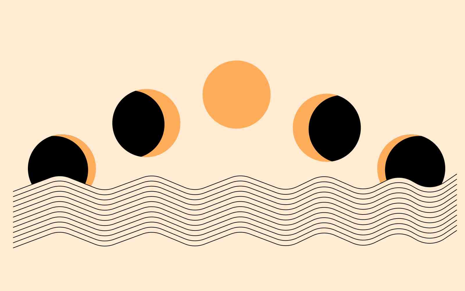 Celestial Phases Minimalist Sun Moon Wall Art