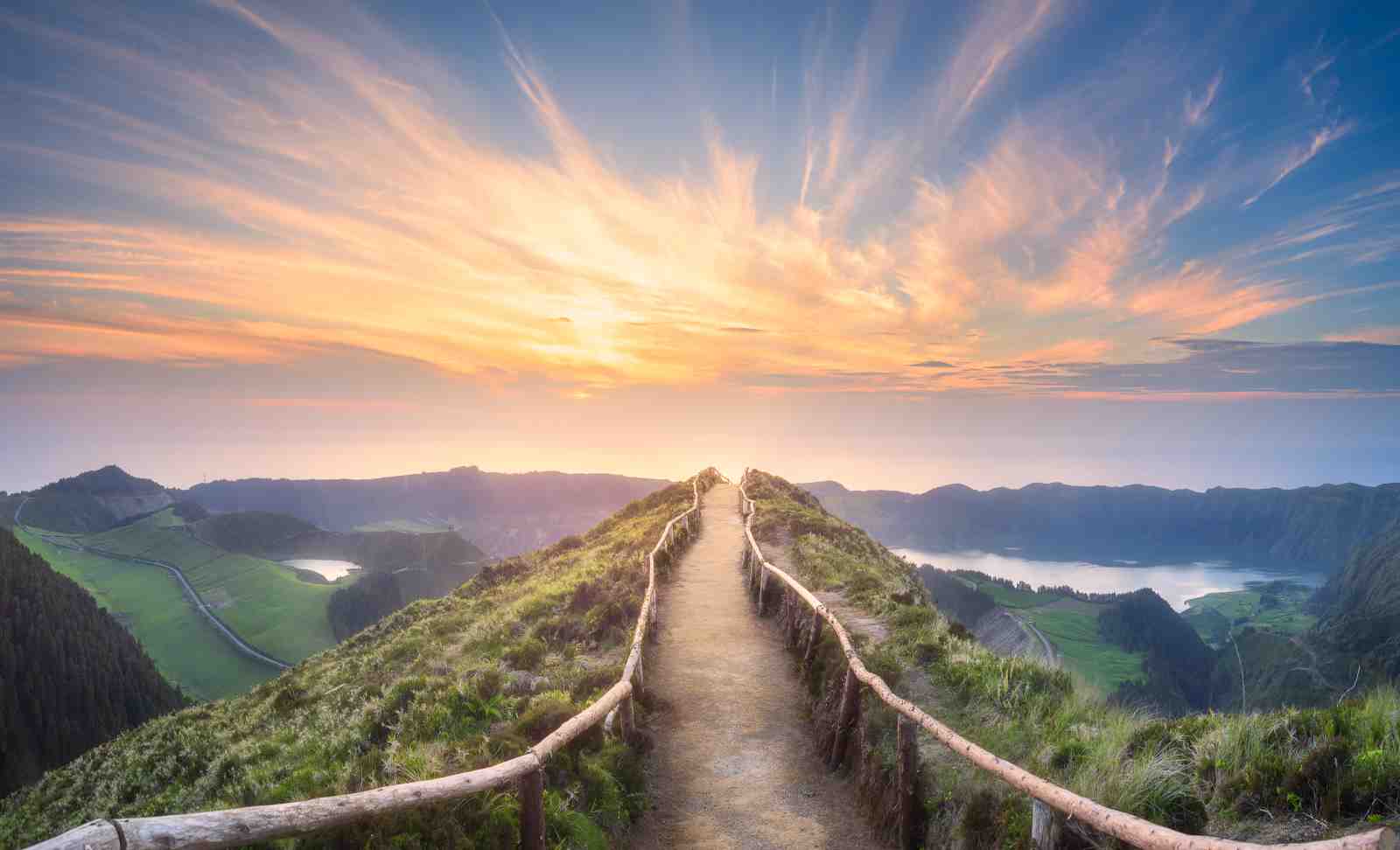 Scenic Mountain Path Sunset Wall Art