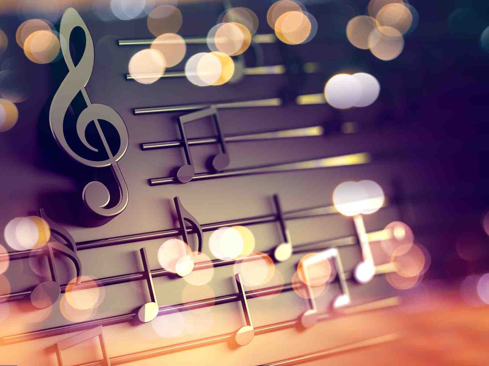 Elegant Music Notes Treble Clef Wall Art