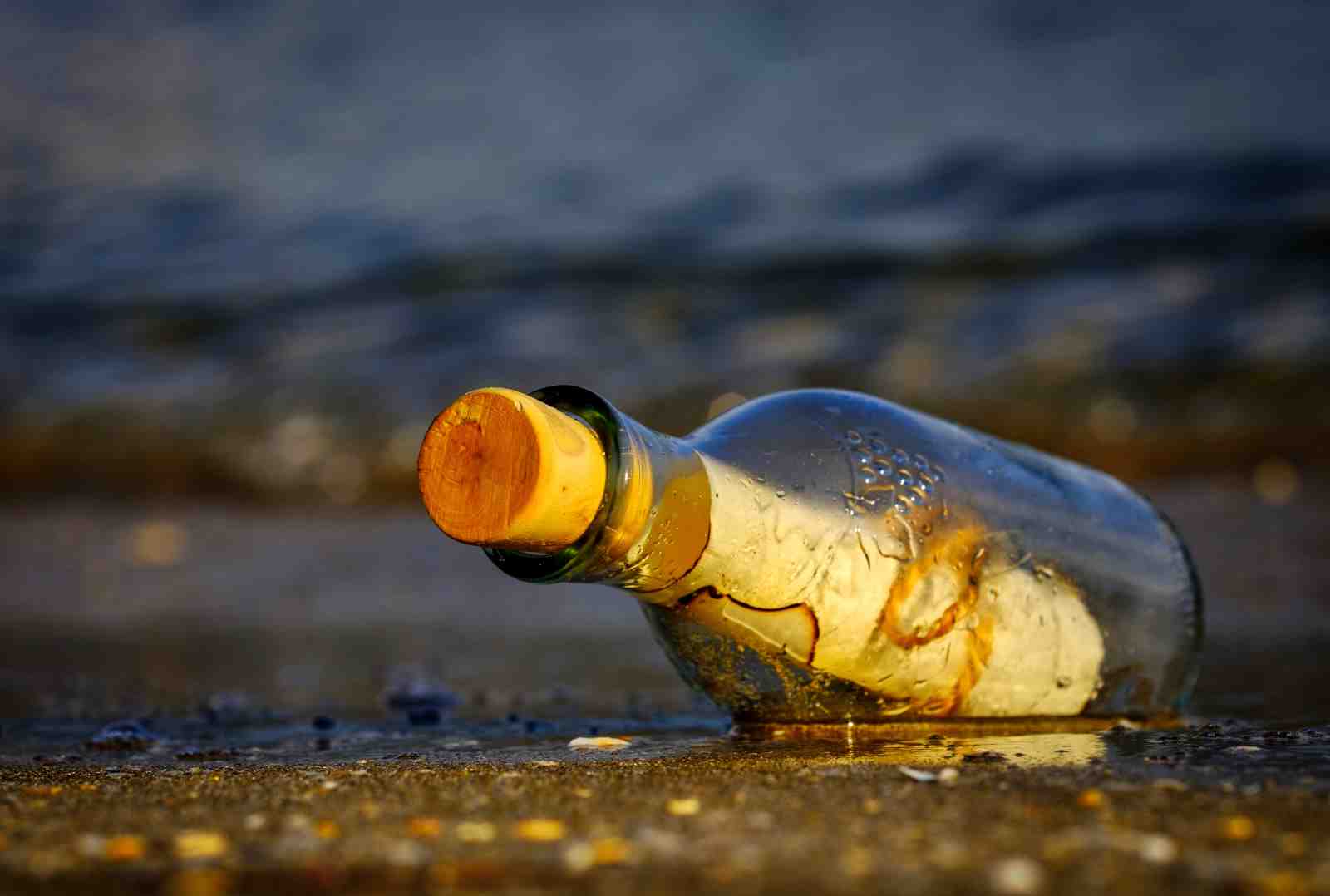 Message in a Bottle Beach Scene Wall Art