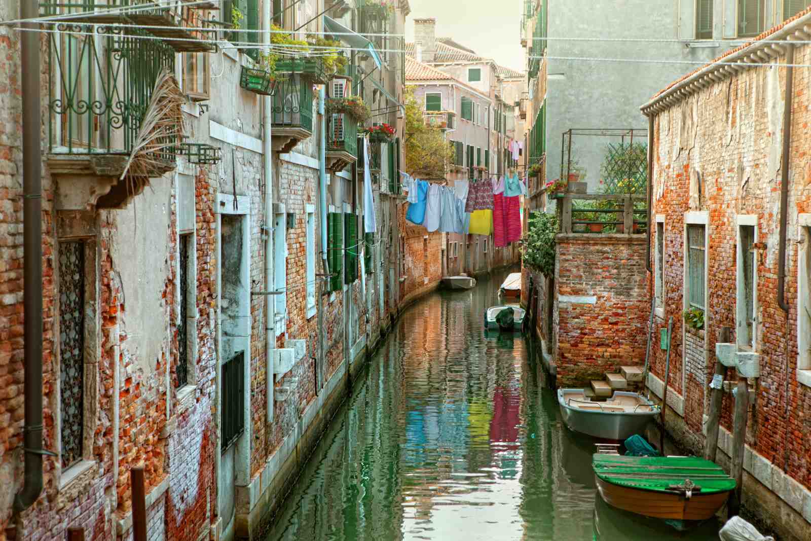 Venice Canal Laundry & Gondolas Wall Art