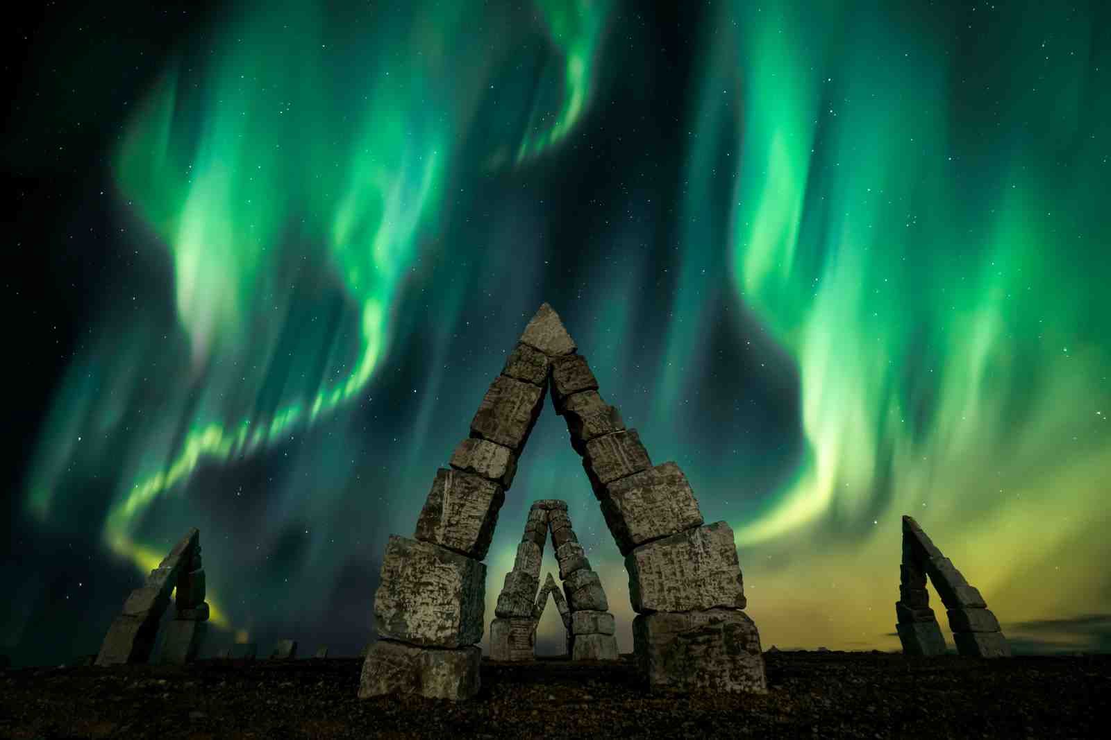 Aurora Borealis Stone Arches Wall Art