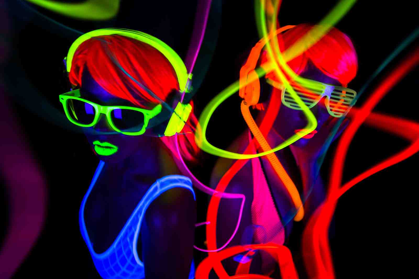 Neon Glow Party Vibes Wall Art