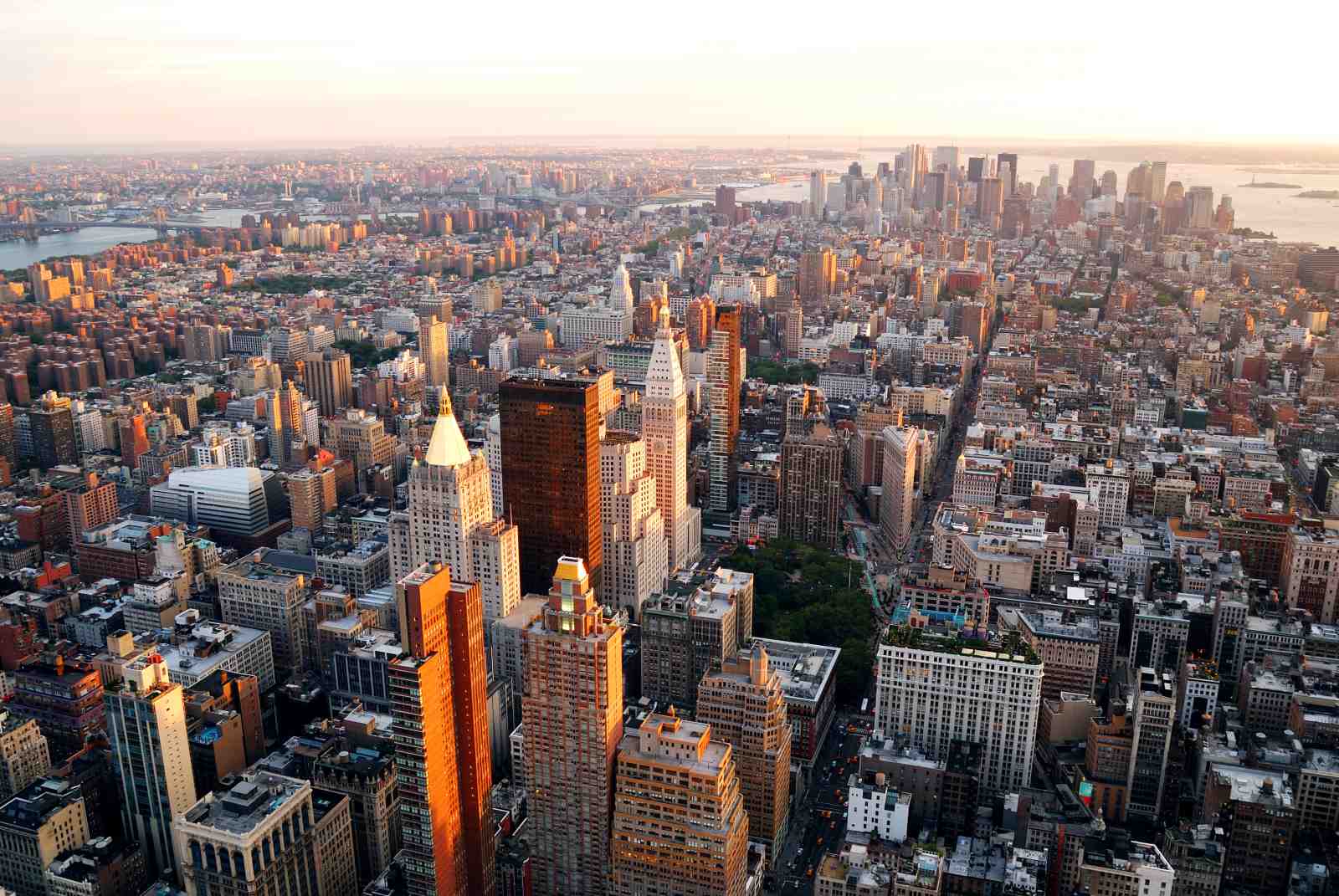New York City Skyline Golden Hour Wall Art