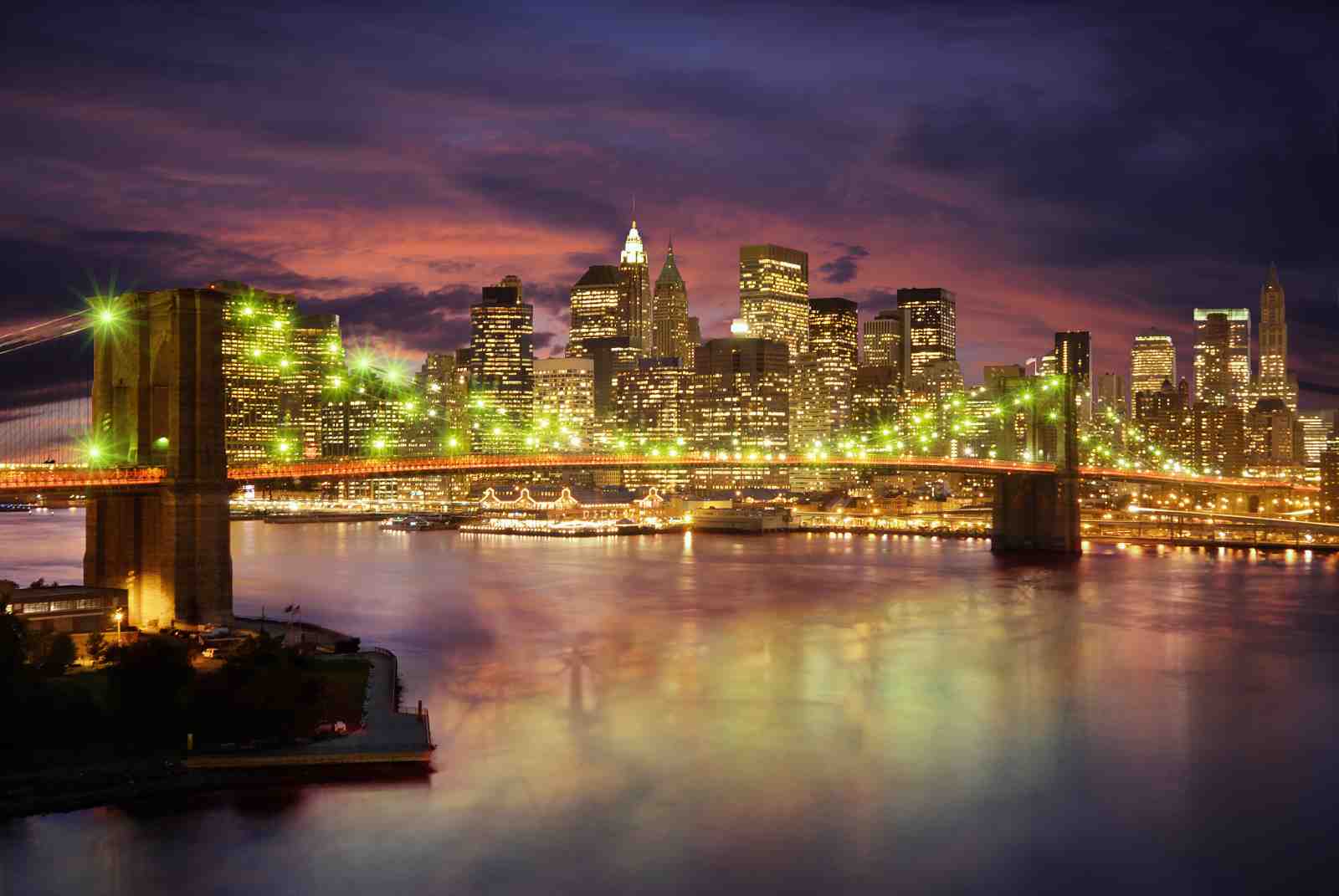 New York City Skyline Brooklyn Bridge Wall Art