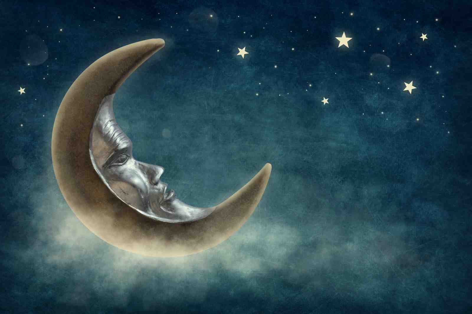 Mystical Moon Face Celestial Wall Art