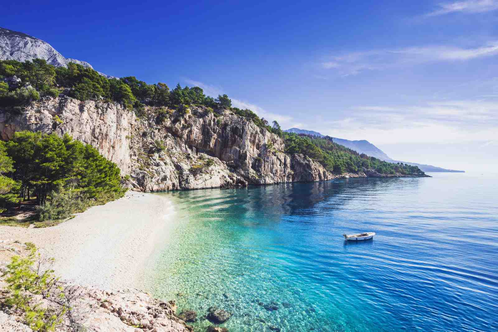 Tranquil Beach & Mountains Wall Art