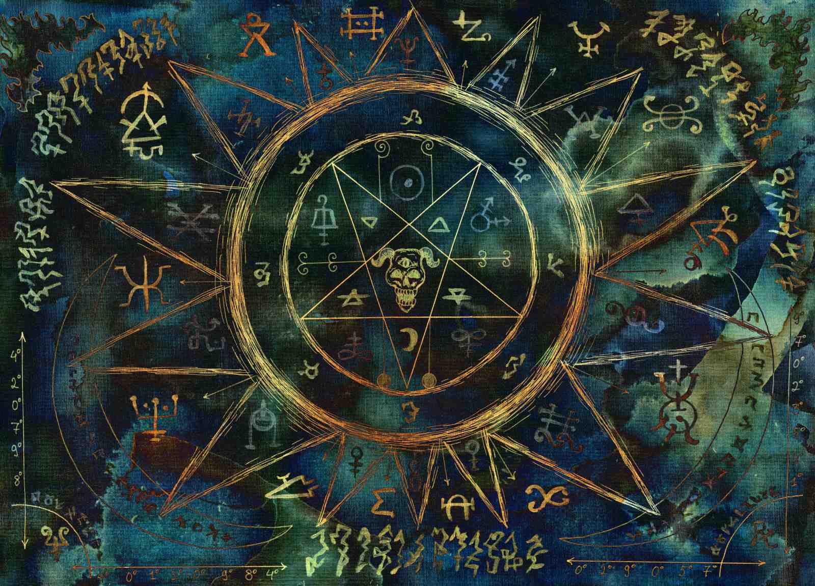 Mystical Occult Sigil Star Circle Wall Art