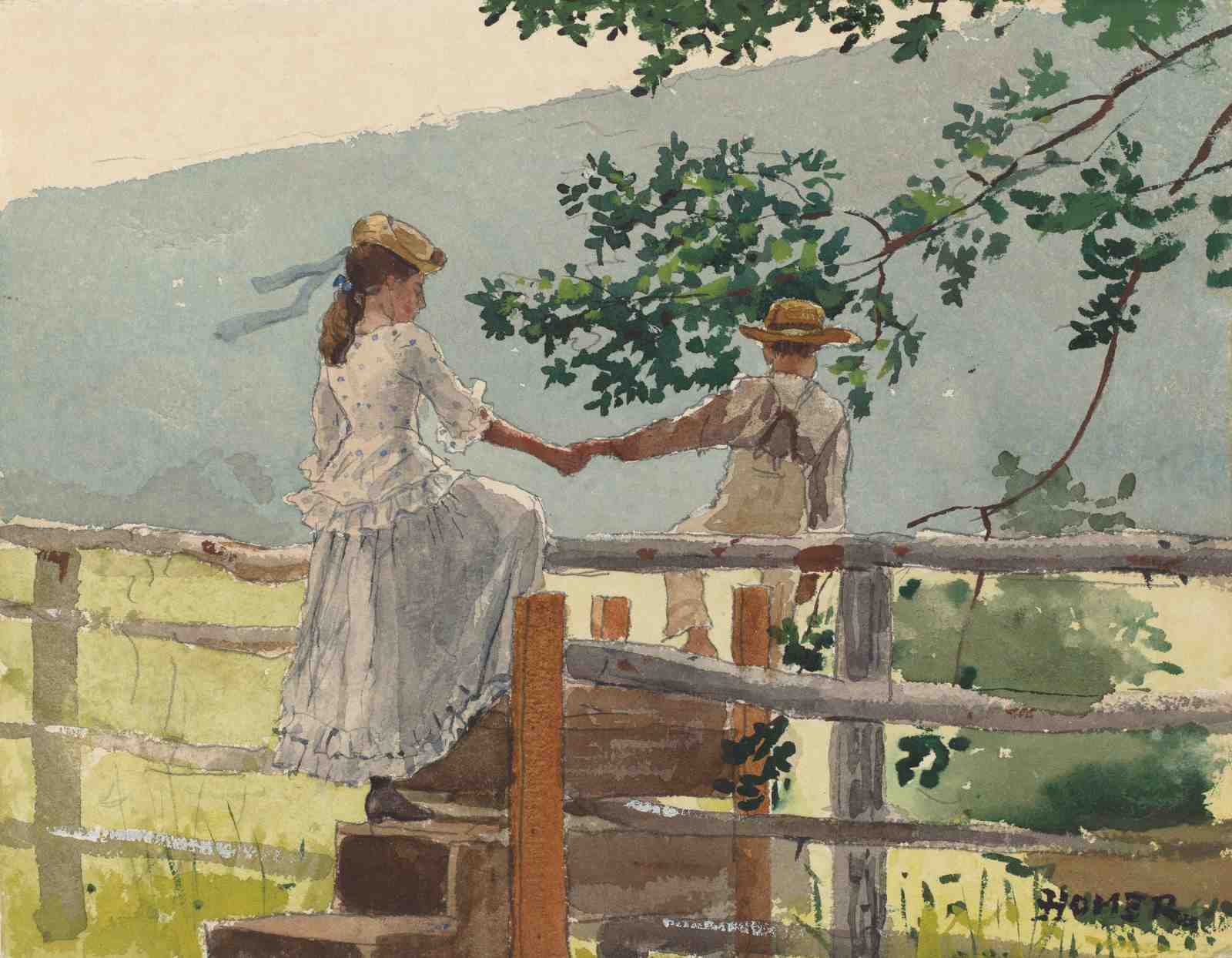 Victorian Couple Embrace Wall Art