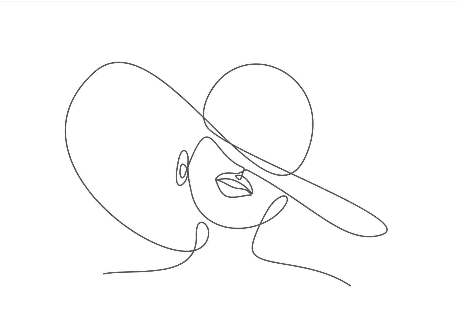 Minimalist Elegant Woman with Hat Wall Art