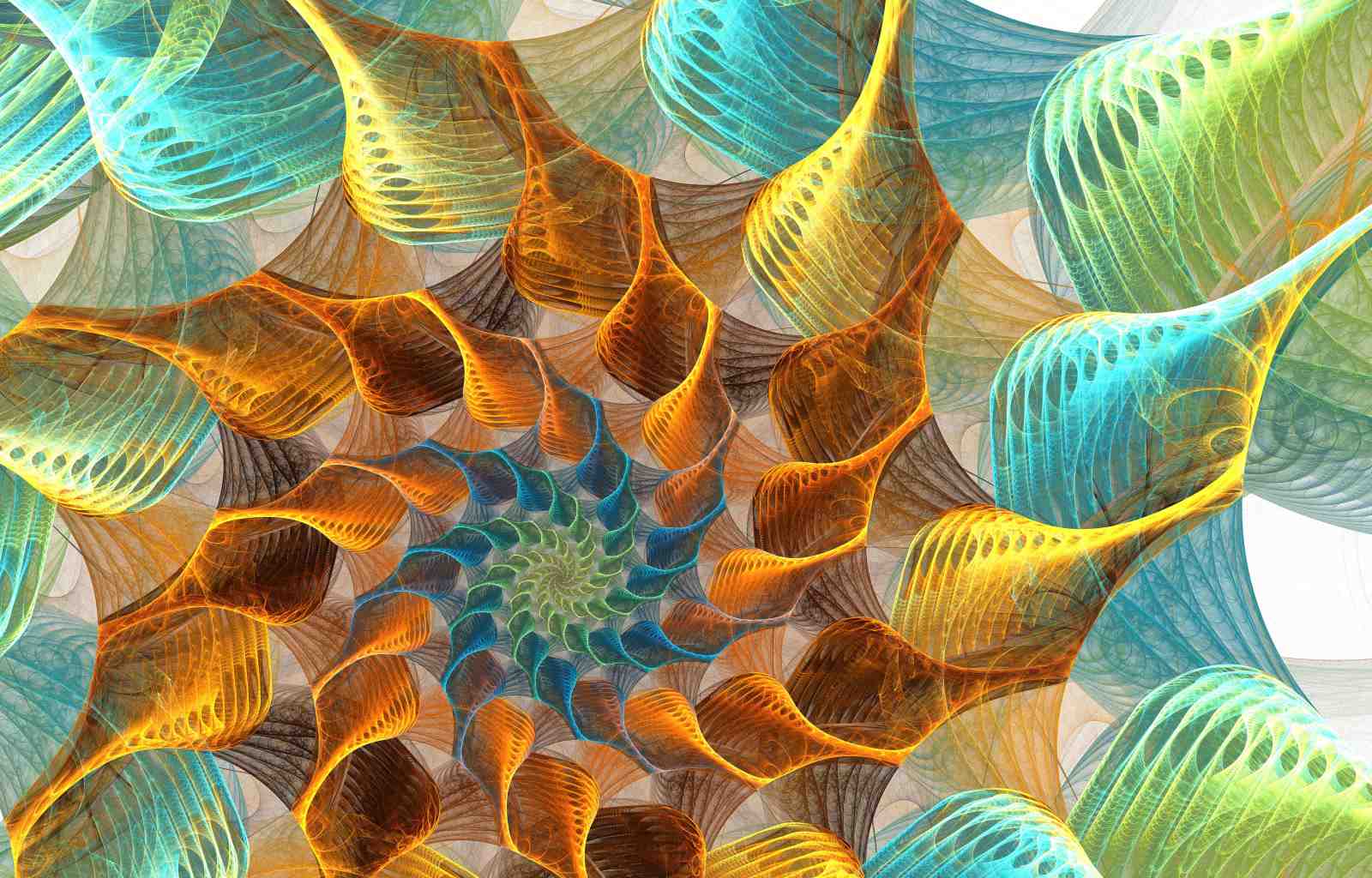 Vibrant Fractal Spiral Wall Art