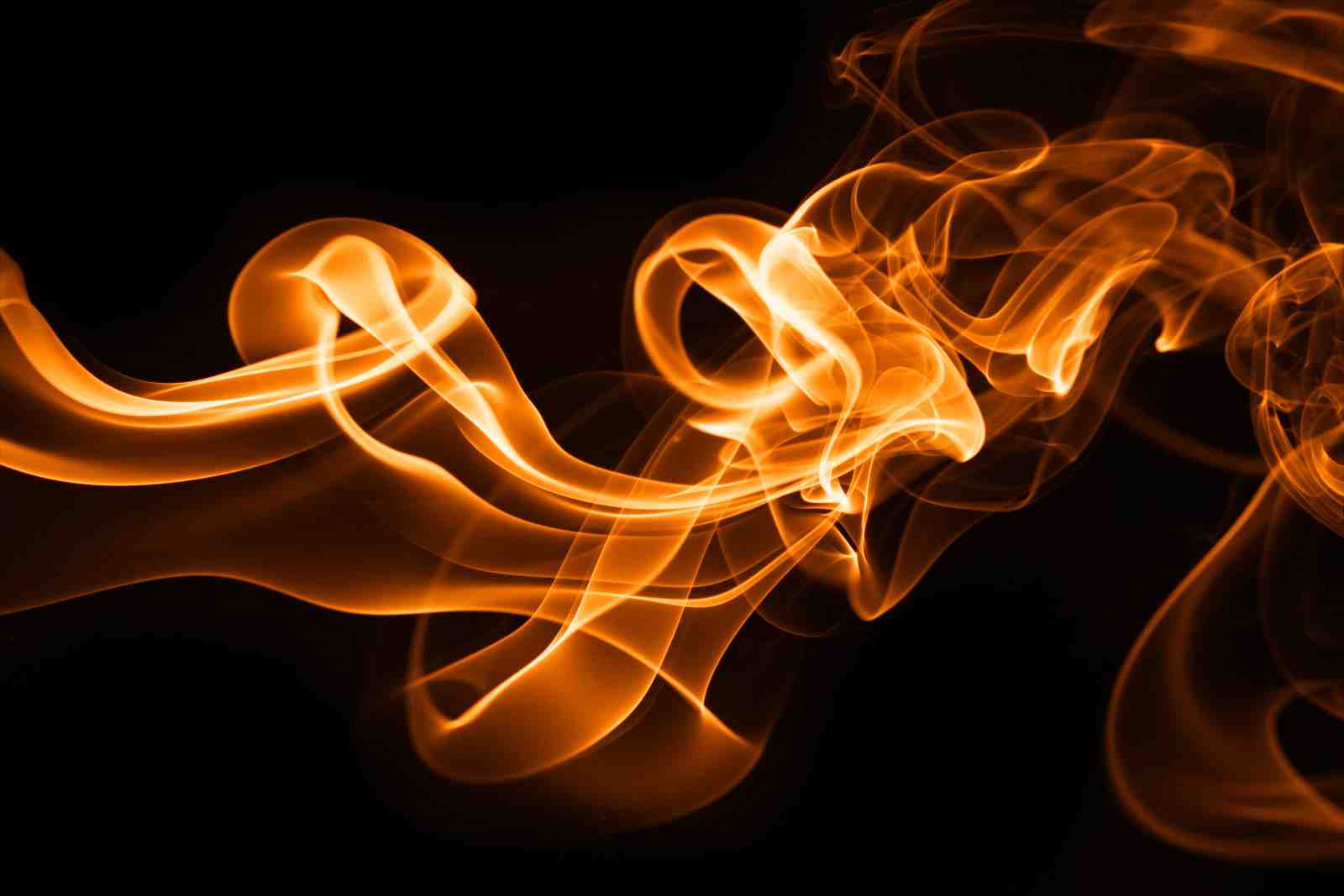 Fiery Orange Smoke Abstract Wall Art
