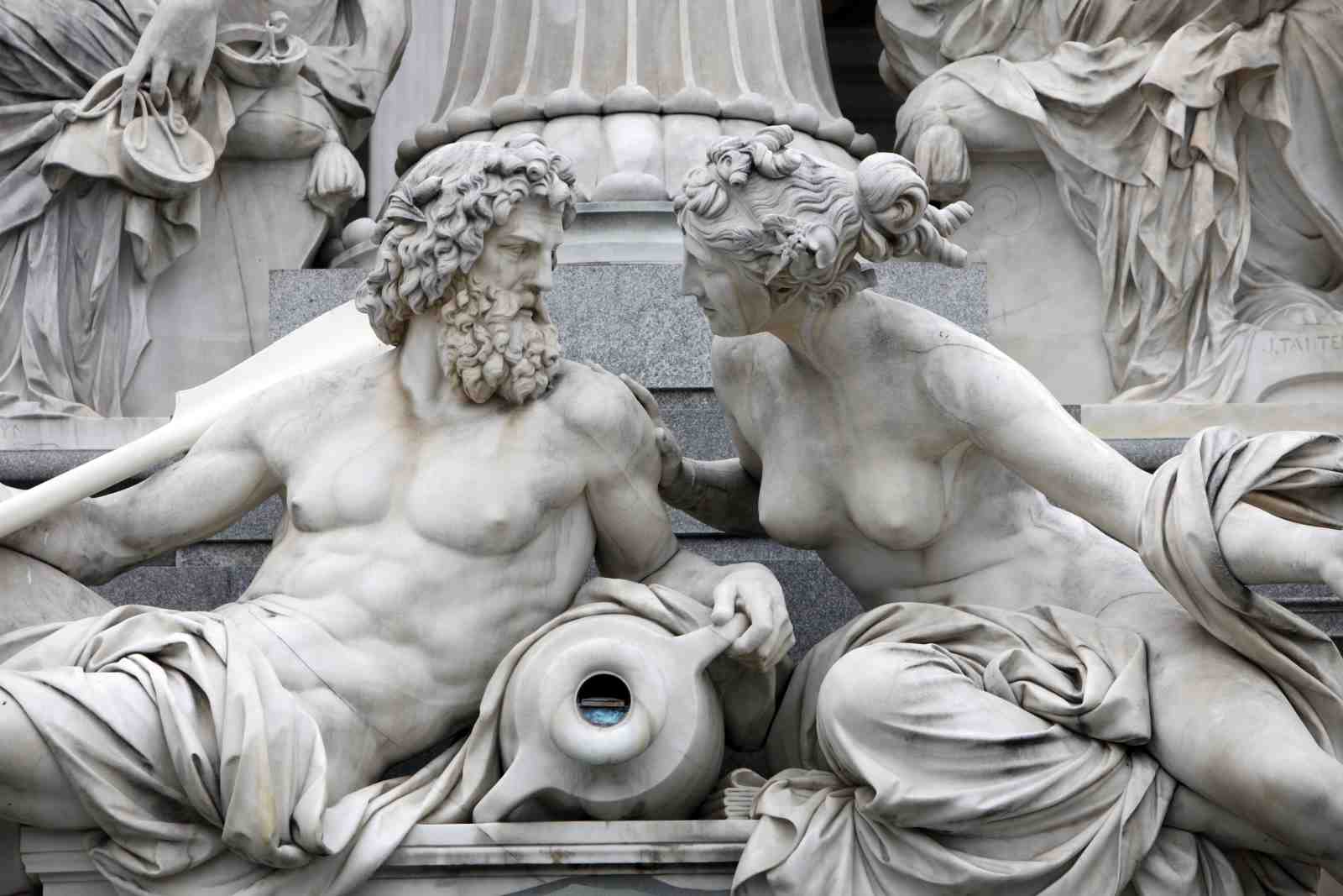 Neoclassical Couple Marble Sculpture Wall Art