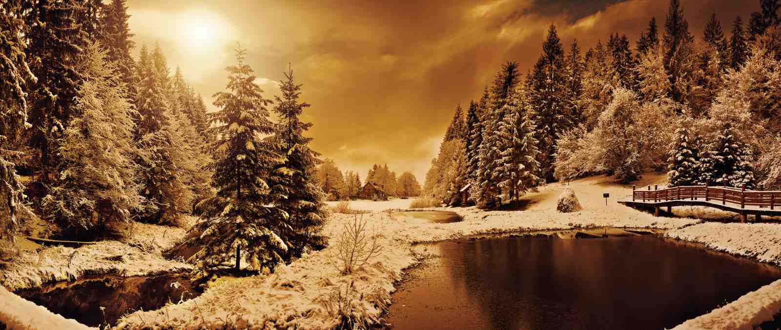 Winter Cabin Serenity Snowy Landscape Wall Art