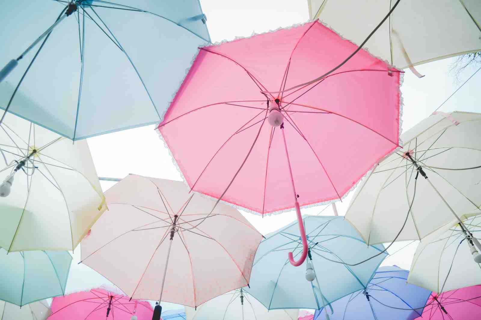 Pastel Umbrella Sky Wall Art