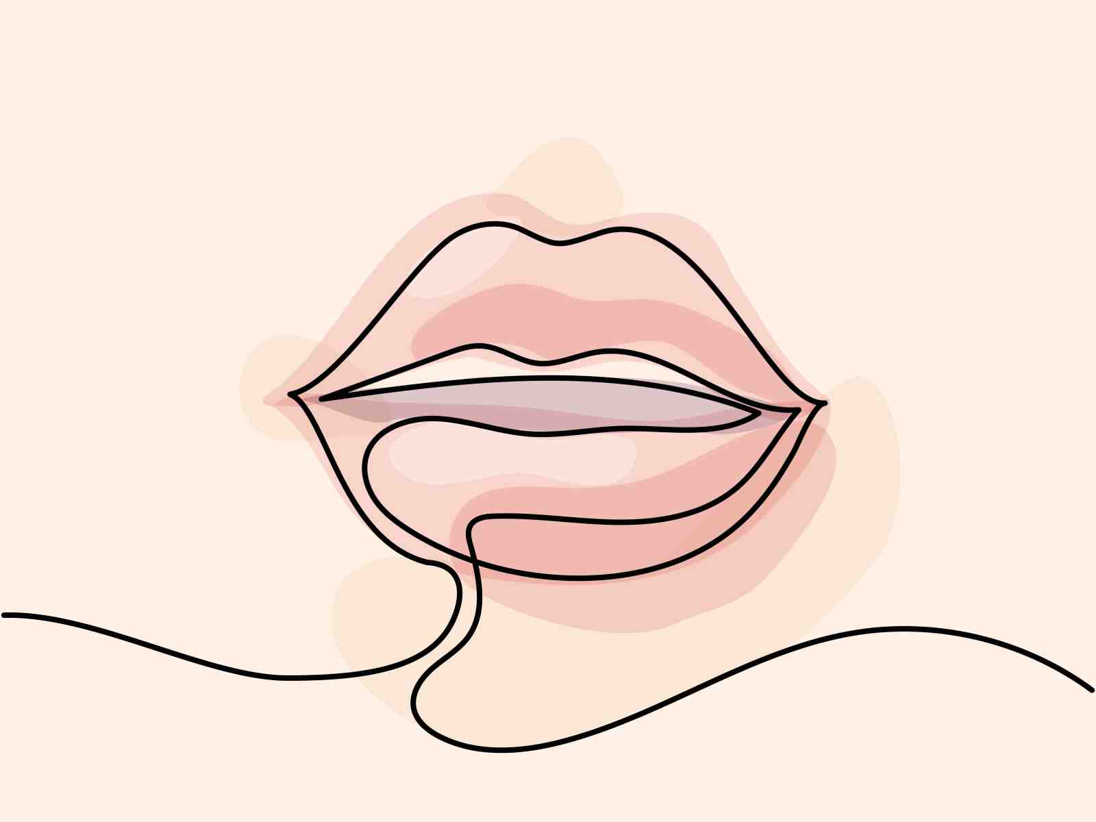 Minimalist Lips Line Art Wall Art