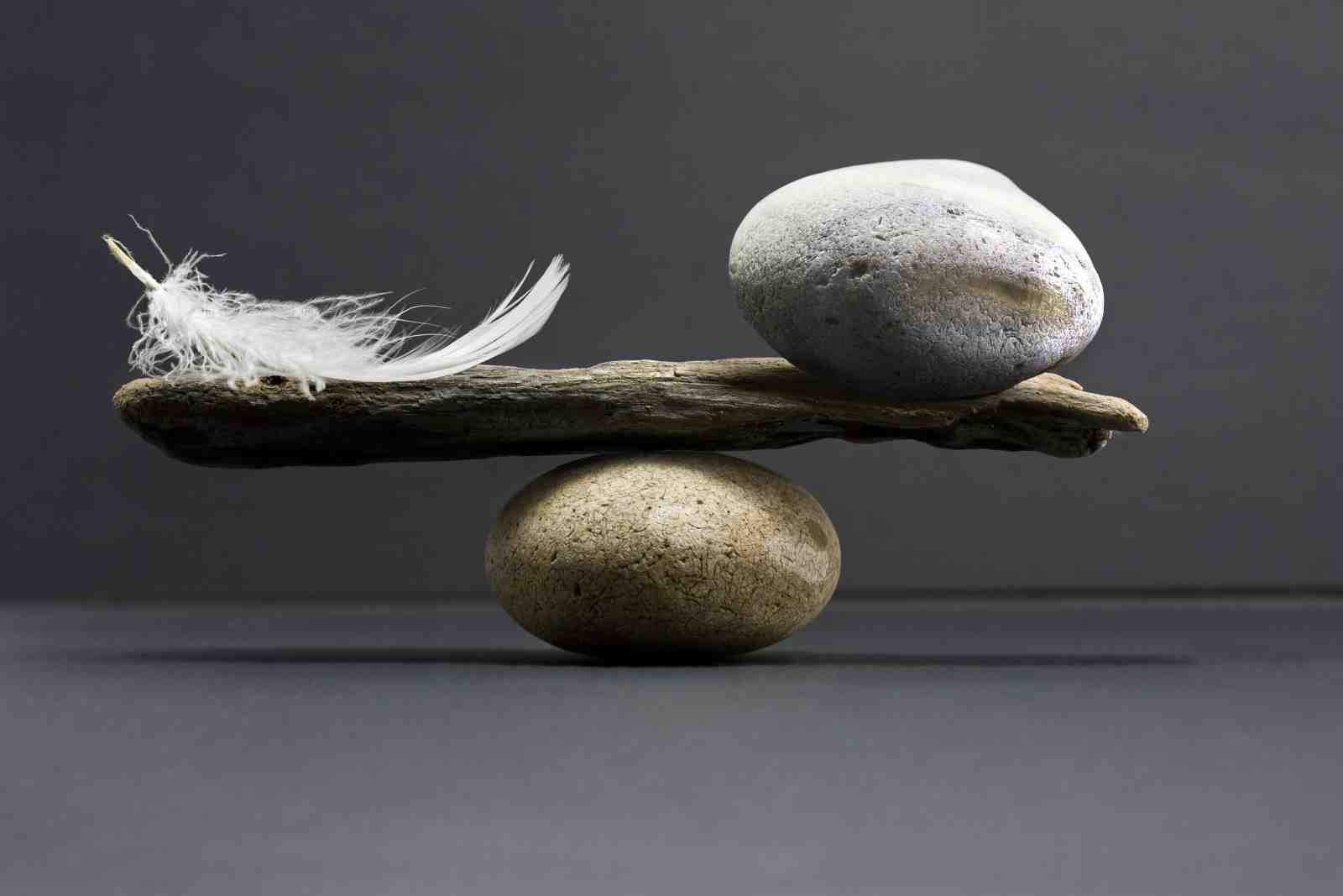 Zen Balance Feather & Stone Wall Art