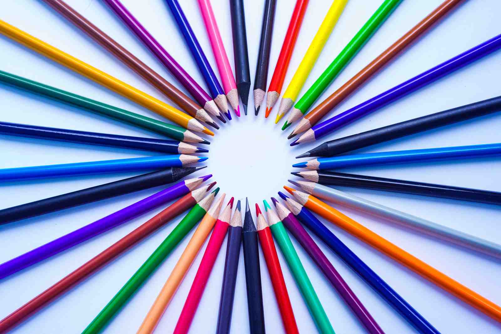 Vibrant Color Pencil Circle Wall Art