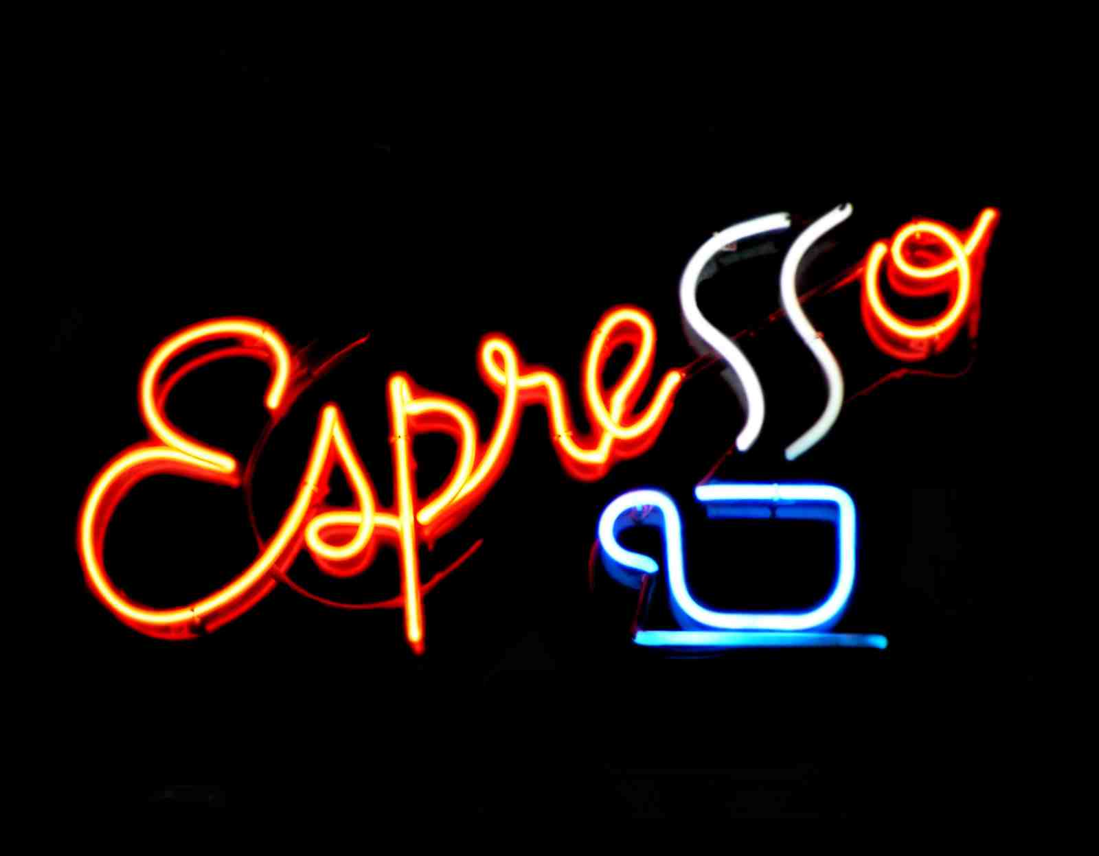 Retro Espresso Neon Sign Wall Art