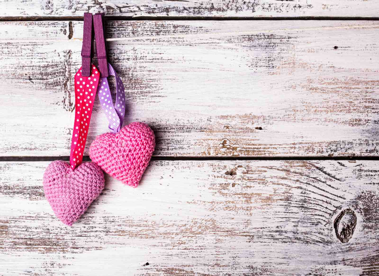 Pink Crochet Hearts Rustic Charm Wall Art