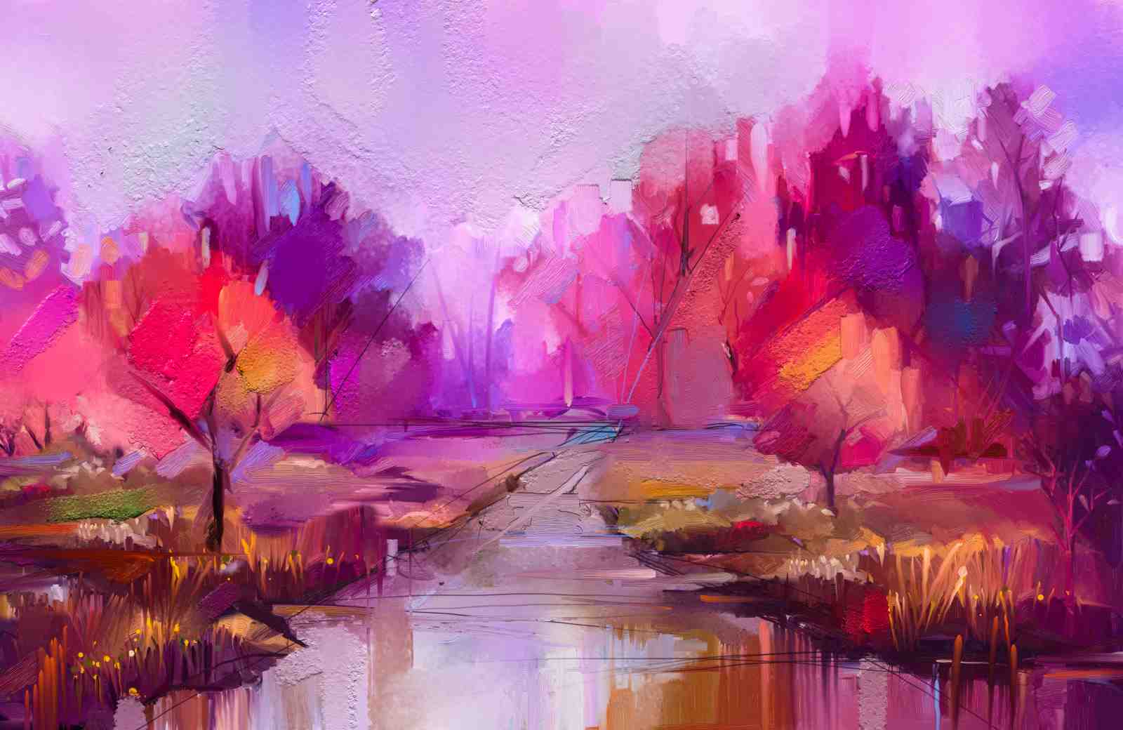 Vibrant Abstract Landscape Wall Art