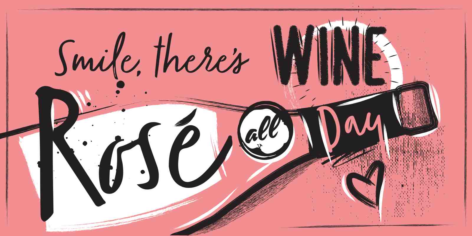 Rosé All Day Motivational Wall Art Wall Art